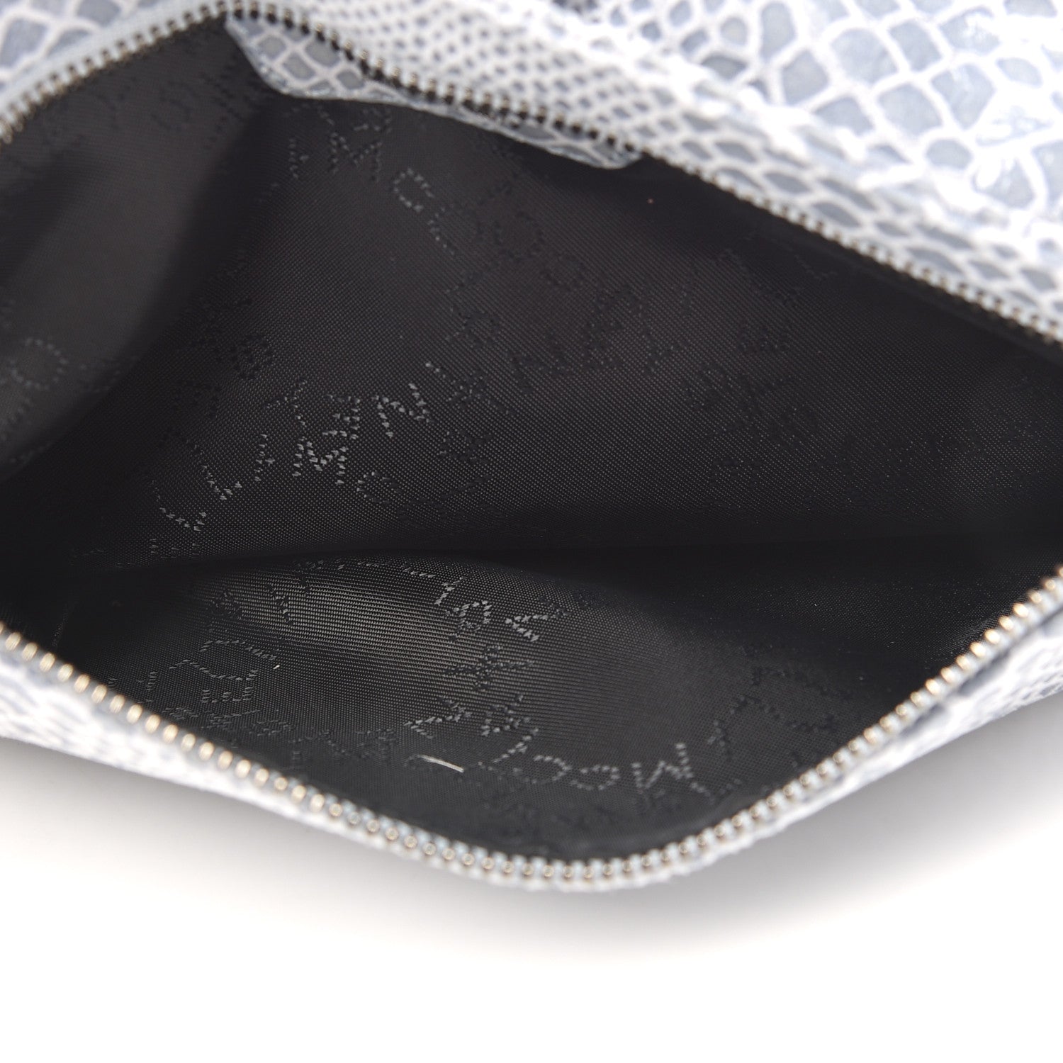 Stella McCartney Eco Python Embossed Falabella Fold Over Clutch Light Blue 7 of 8