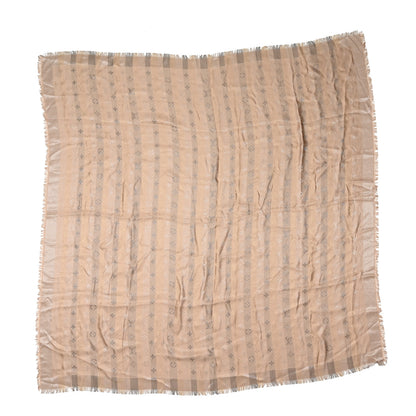 Louis Vuitton Silk Lurex Wool So Shine Monogram Shawl Beige 1 of 3
