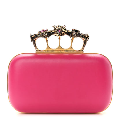 Alexander McQueen Nappa Butterfly Knuckle Duster Box Clutch Orchid Pink 1 of 11