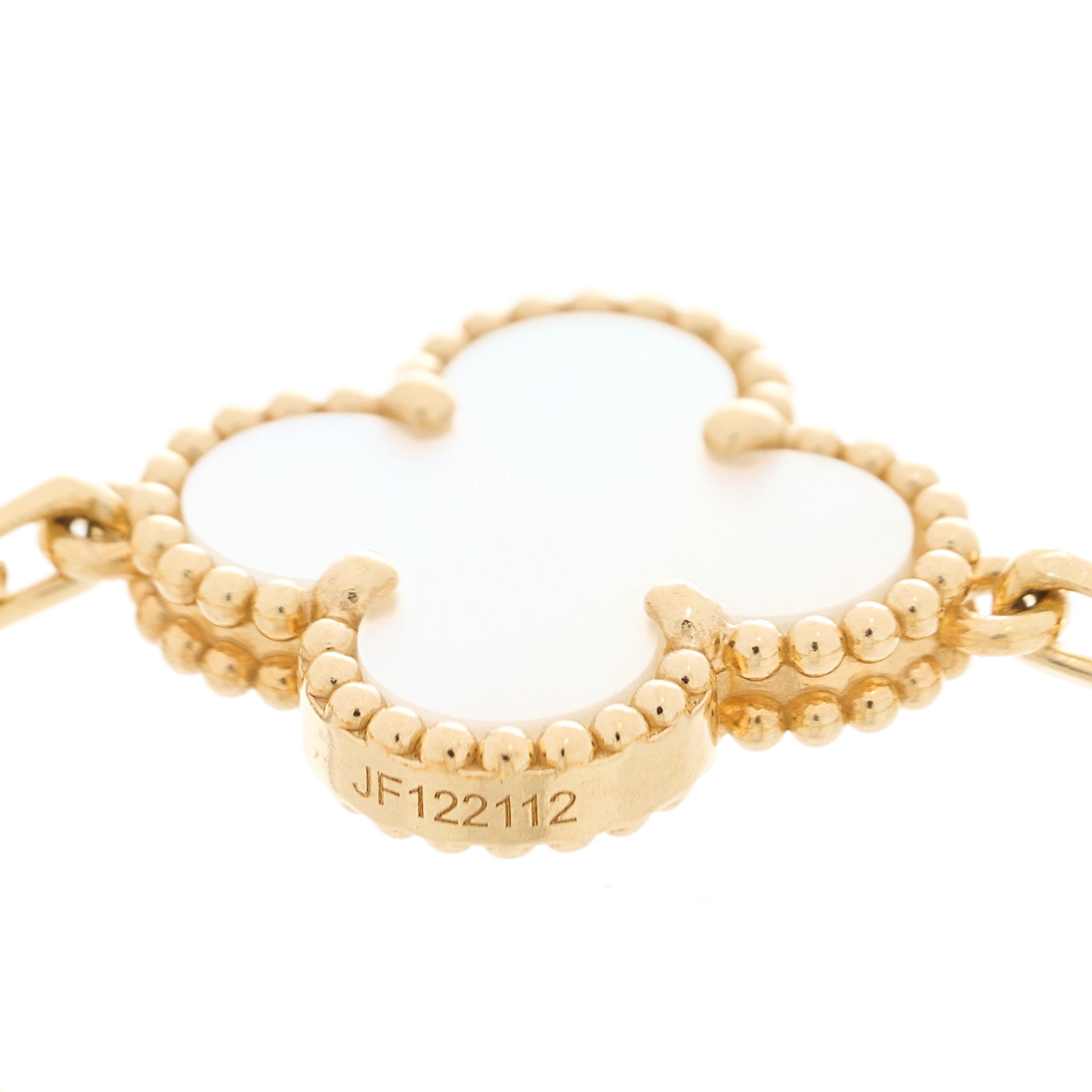 18K Yellow Gold Mother of Pearl 5 Motifs Vintage Alhambra Bracelet