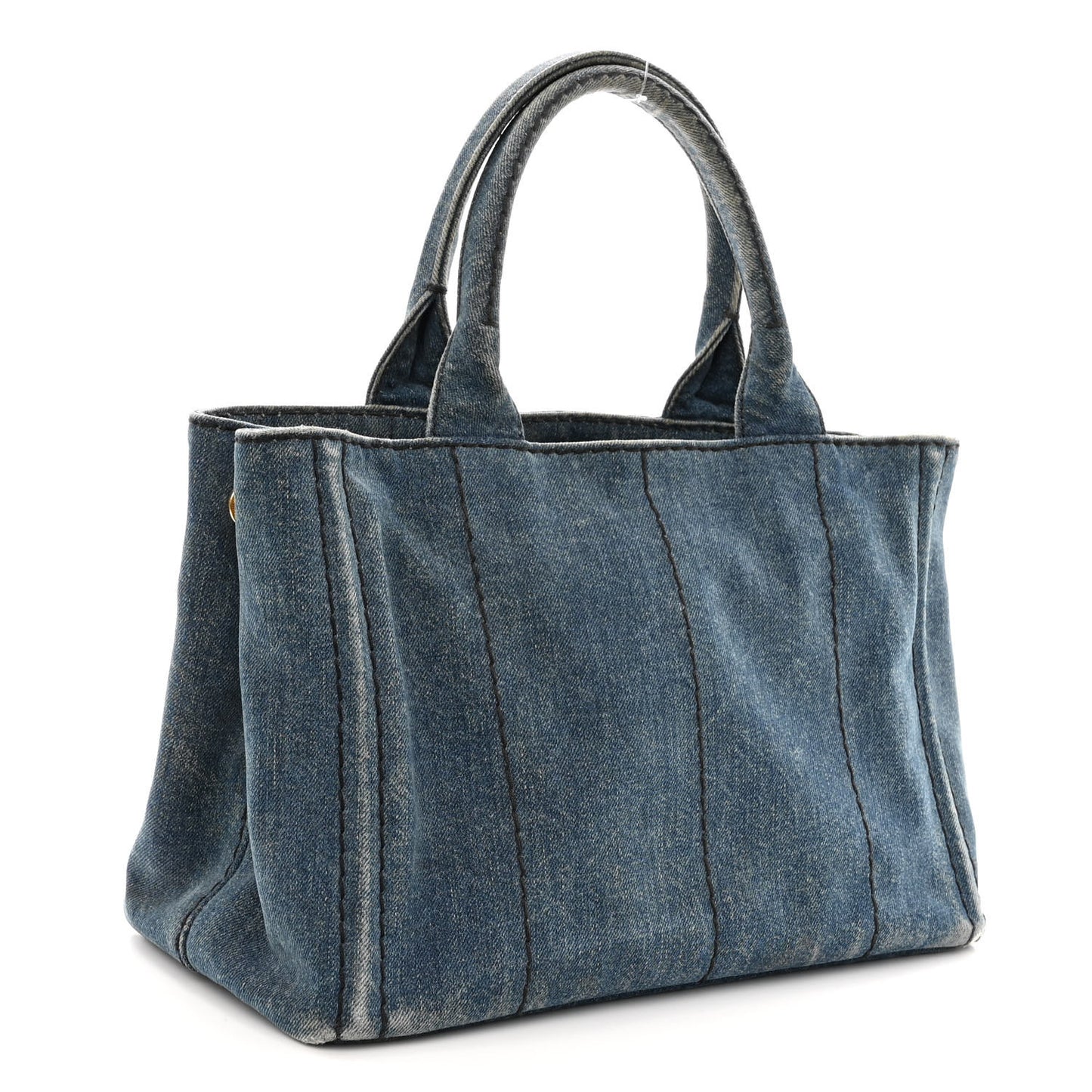 Denim Small Logo Tote Bleu