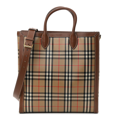 Burberry Vintage Check Calfskin Kane Tote Bag Beige Brown 1 of 9