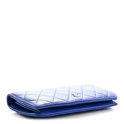Chanel Lambskin Quilted Yen Wallet Blue 4 of 9