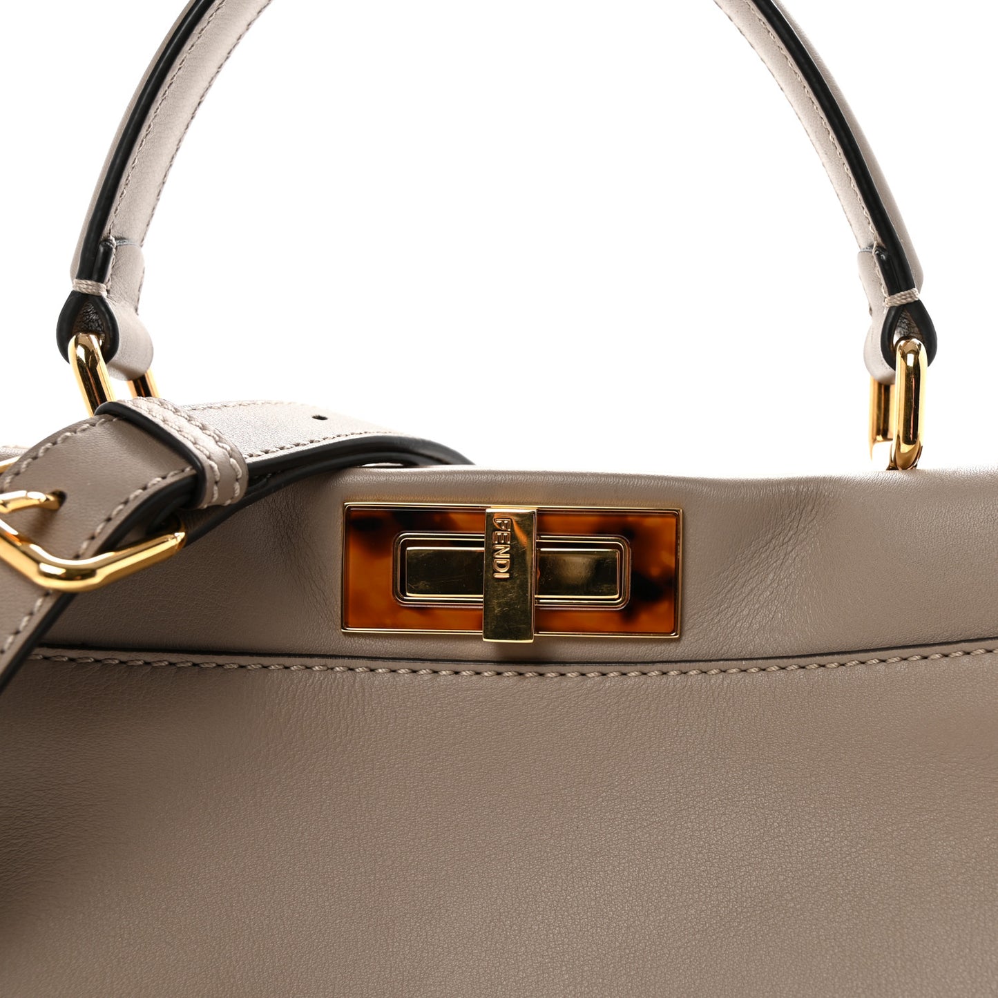 Vitello Seta Plexiglass Tortoise Medium Peekaboo Iconic Satchel Tortora