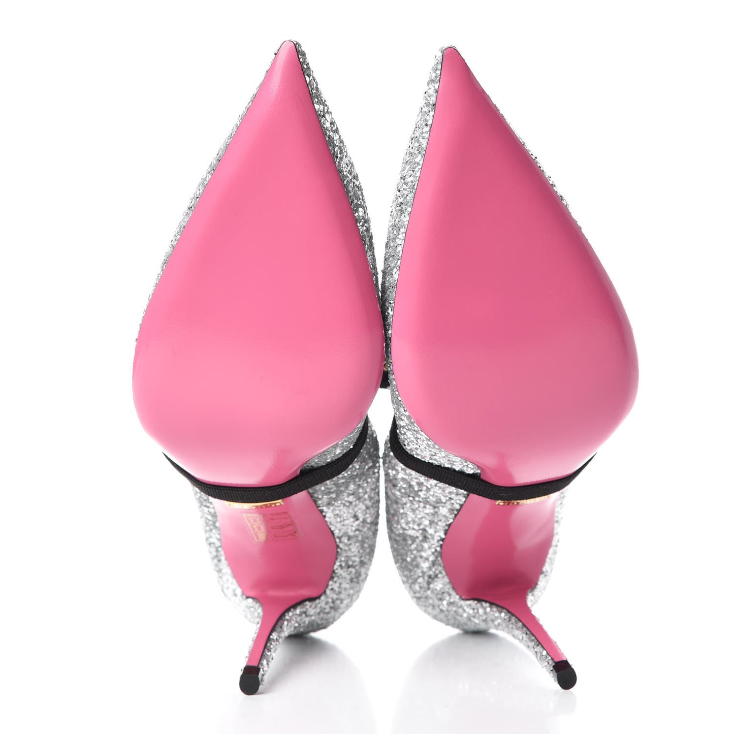 Nappa Silk Crystal Removable Heart Pumps 40 Argento
