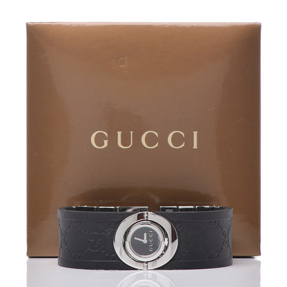 Gucci Stainless Steel Rubber 23mm Twirl Quartz Watch Black 8 of 8