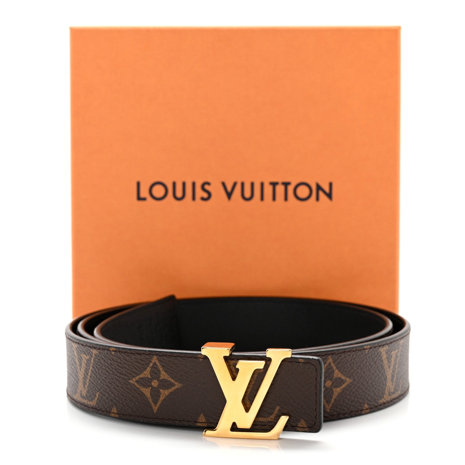 Louis Vuitton Calfskin Monogram 30mm LV Initiales Reversible Belt 95 38 Black 9 of 9