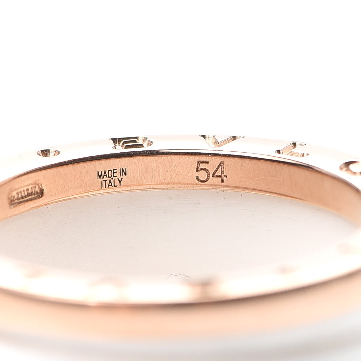 Bulgari 18K Rose Gold White Ceramic B.Zero1 Four-Band Ring 54 6.75 7 of 8