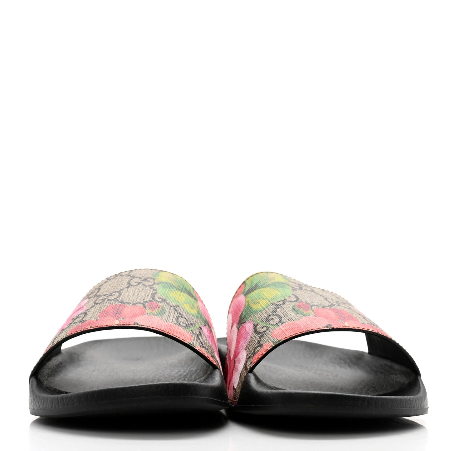 GG Supreme Monogram Blooms Slide Sandals 36 Beige Multicolor