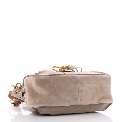 Chloe Suede Calfskin Small Lexa Shoulder Bag Motty Grey 4 of 8