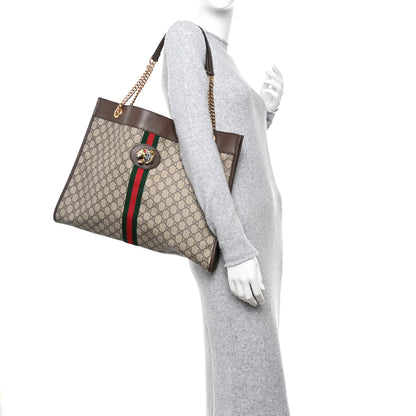 Gucci GG Supreme Monogram Large Rajah Chain Tote Beige New Acero 2 of 10