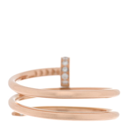 Cartier 18K Pink Gold Diamond Double Juste Un Clou Ring 57 8 3 of 4
