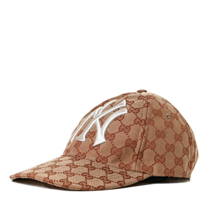 Gucci X MLB Monogram NY Yankees Baseball Hat 57-61 Beige Ruggine 1 of 9