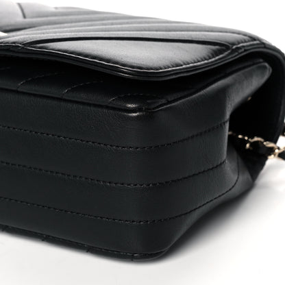 Chanel Calfskin Chevron Quilted Medium Statement Flap Black 11 of 16