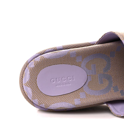 Gucci Monogram Jumbo GG Platform Slide Wedge Sandals 40 Beige Lapis 8 of 11