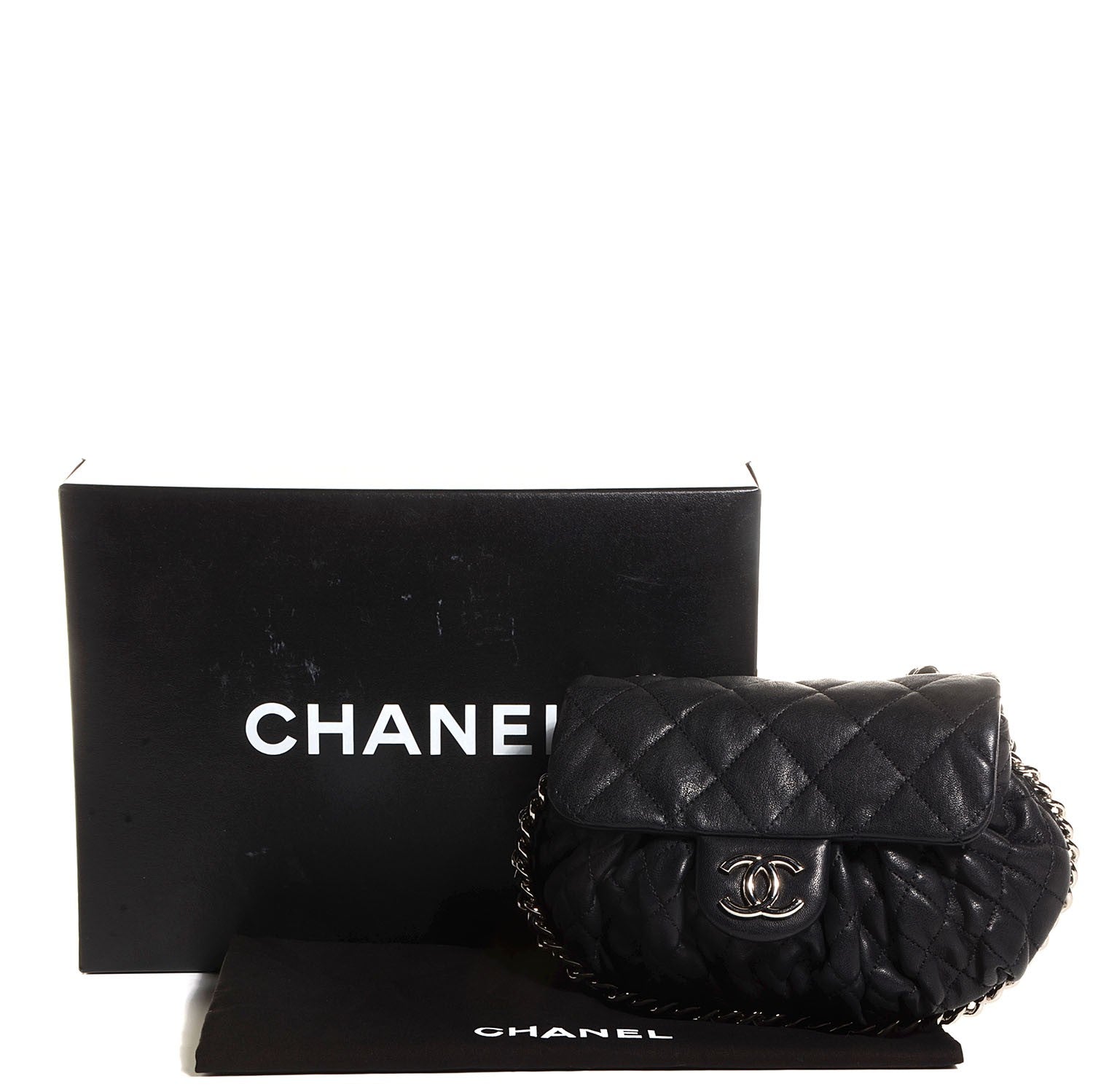 Chanel Washed Lambskin Mini Chain Around Messenger Black 8 of 8