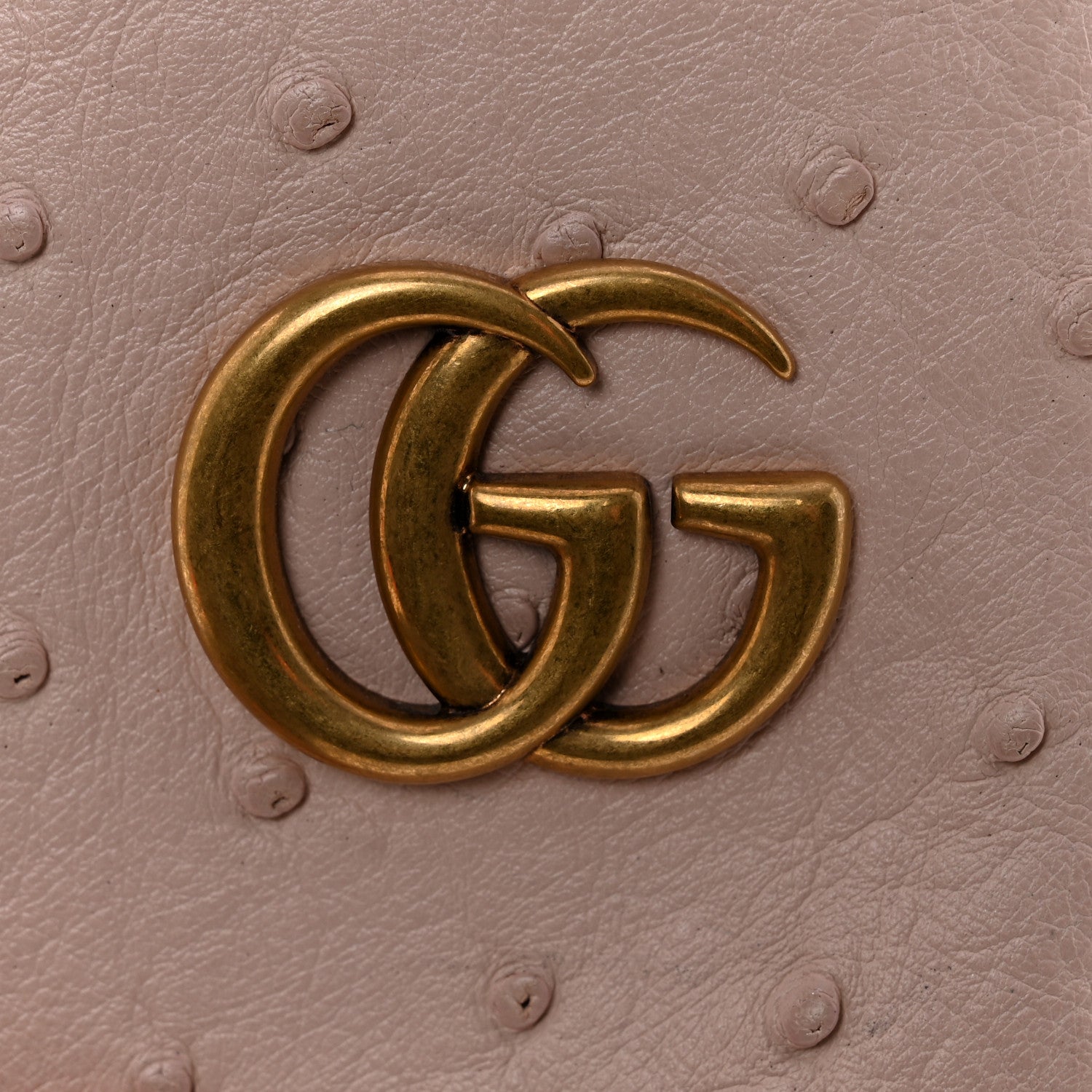 Gucci Ostrich Mini GG Marmont 2.0 Bucket Bag Light Pink 11 of 12
