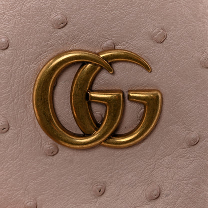 Gucci Ostrich Mini GG Marmont 2.0 Bucket Bag Light Pink 11 of 12