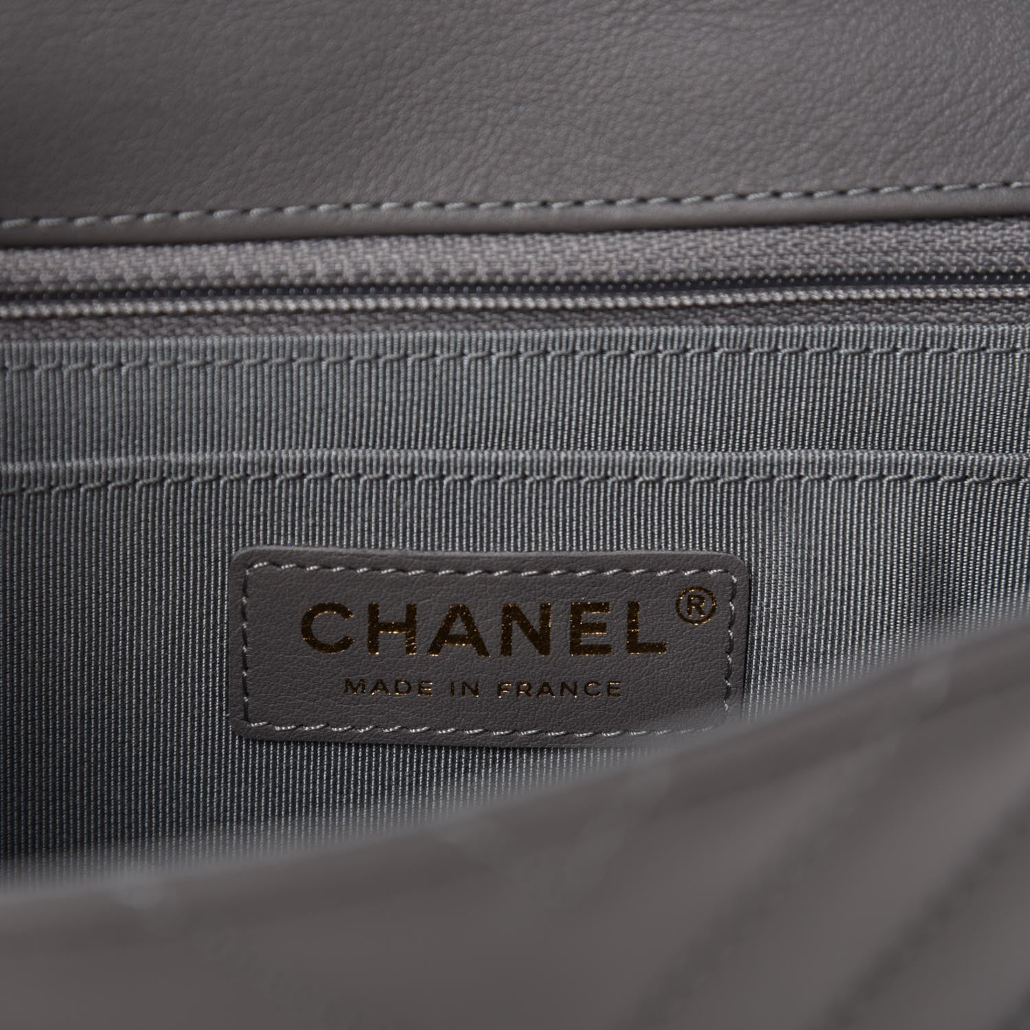 Chanel Calfskin Chevron Quilted Mini Statement Flap Grey 8 of 11