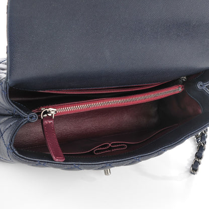 Chanel Caviar Lizard Quilted Small Coco Handle Flap Navy 9 of 9