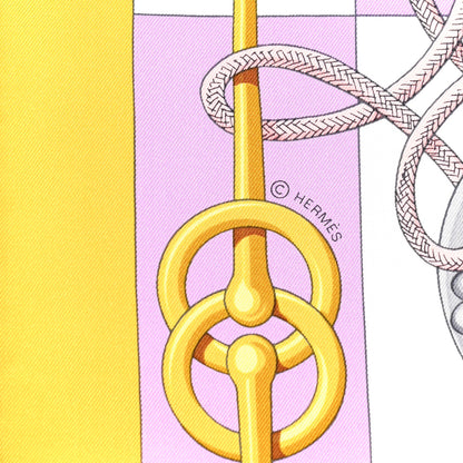 Hermes Silk Cliquetis Scarf 90 Jaune Soleil Parme 2 of 4