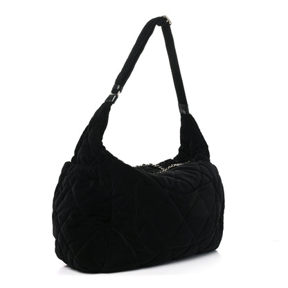 Chanel Nylon Velvet Effect Quilted Maxi Bowling Bag Black 3 of 10