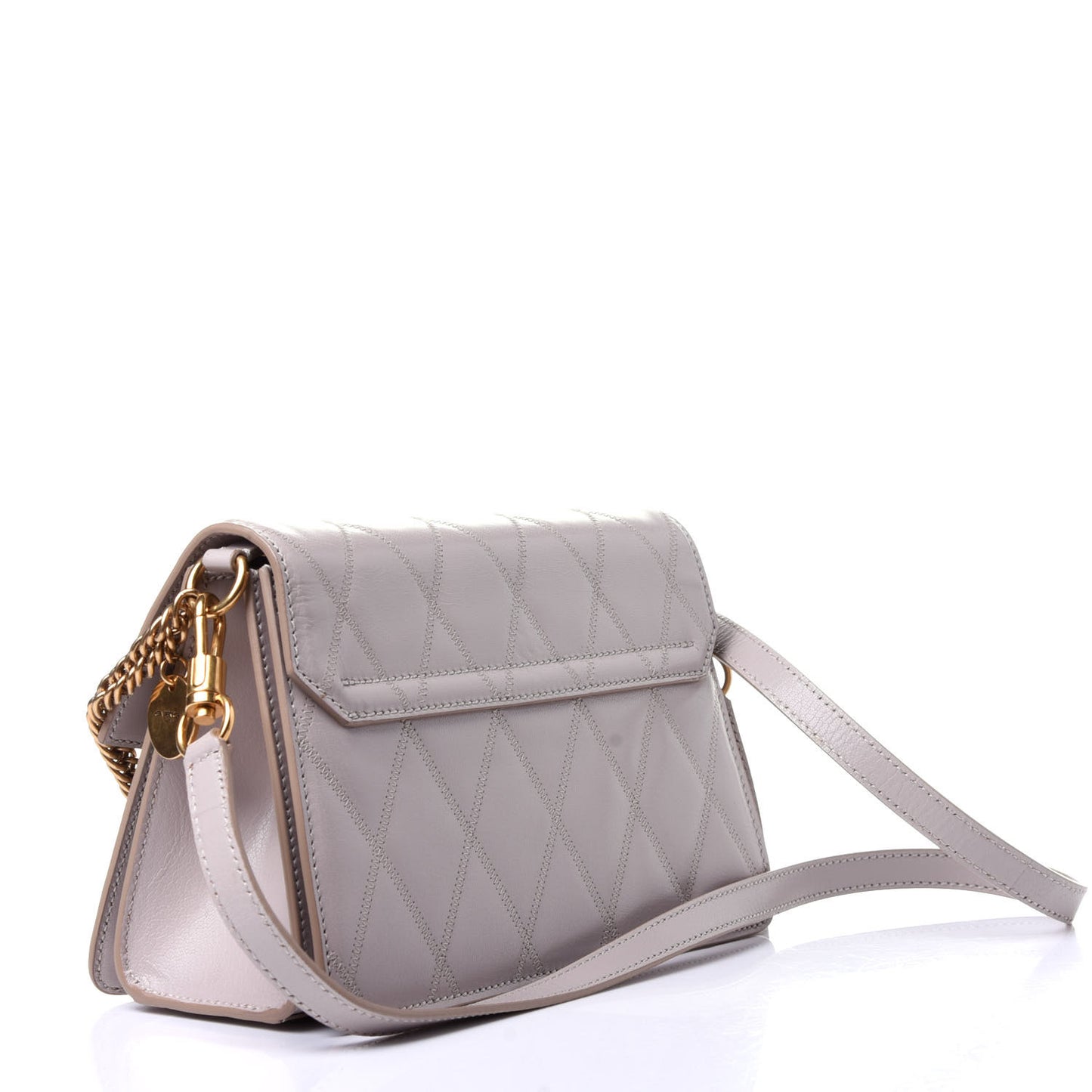 Goatskin Quilted Small GV3 Shoulder Bag Natural
