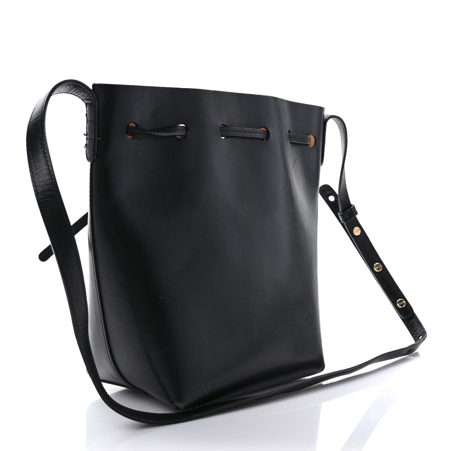 Mansur Gavriel Calfskin Mini Bucket Bag Black Ballerina 3 of 12