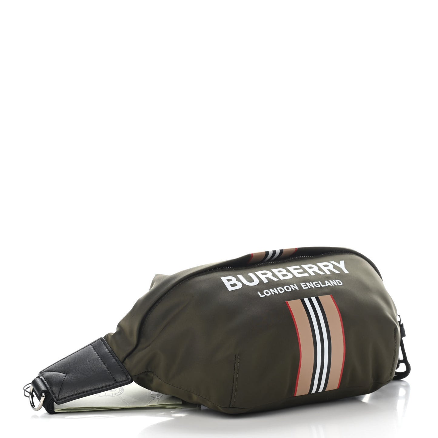 Nylon Icon Stripe Medium Sonny Bum Bag Dark Olive Green