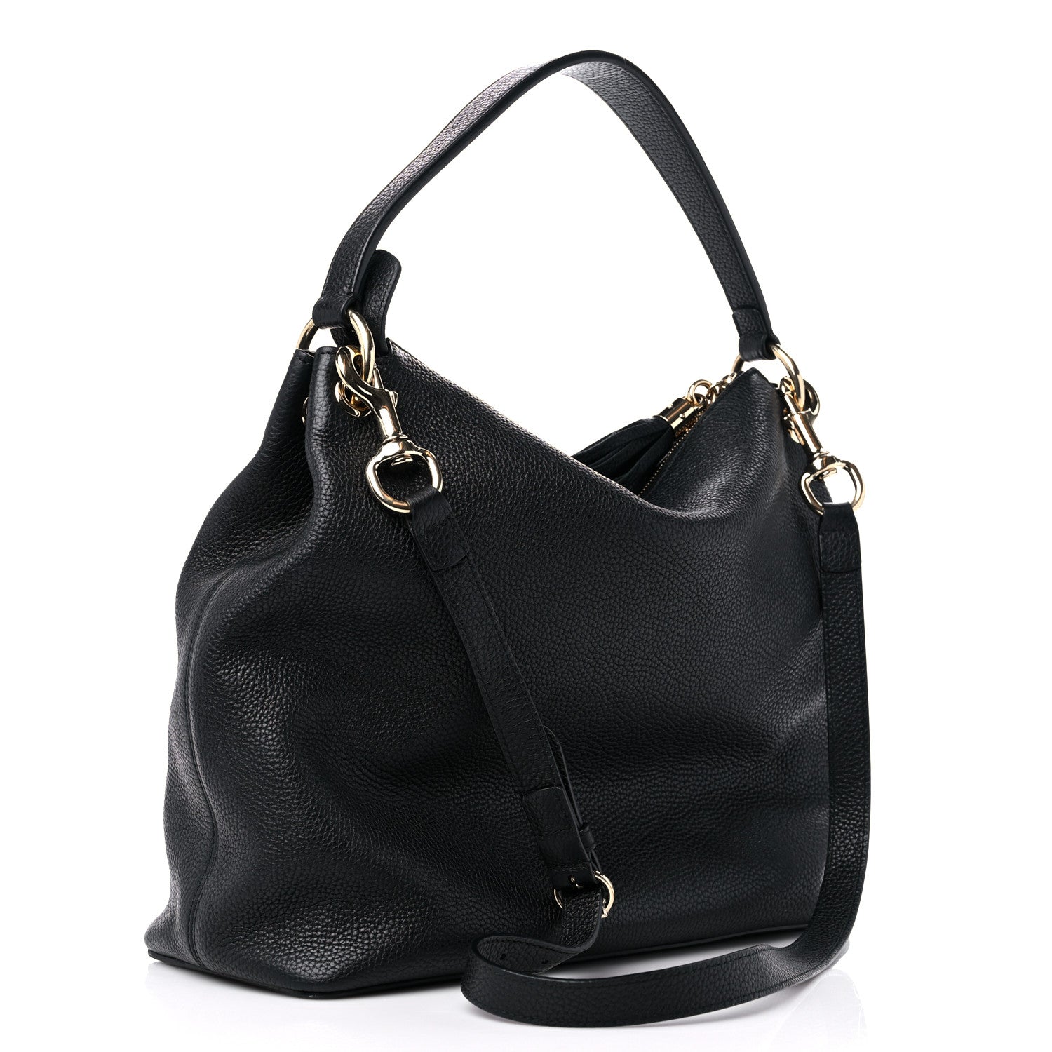 Gucci Pebbled Calfskin Large Soho Hobo Black 3 of 12