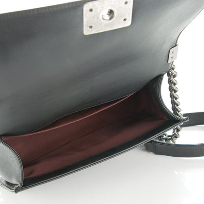 Chanel Calfskin Chevron Medium Boy Flap Black 7 of 8