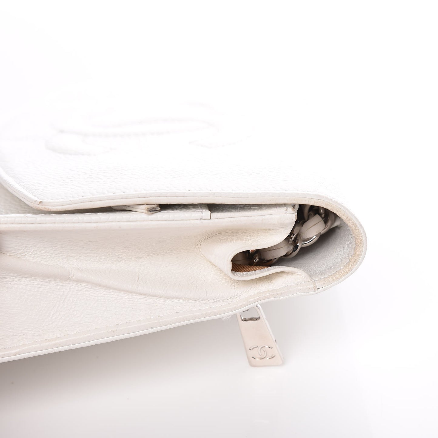 Caviar Timeless CC Wallet on Chain WOC White