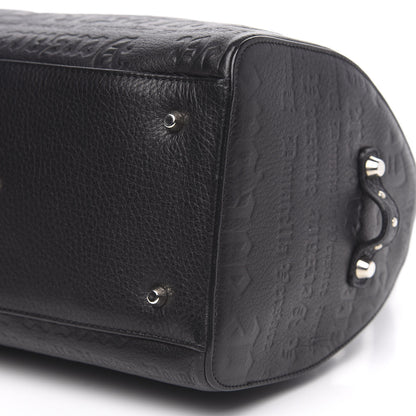 Versace Calfskin Studded Logo Embossed Satchel Black 8 of 9
