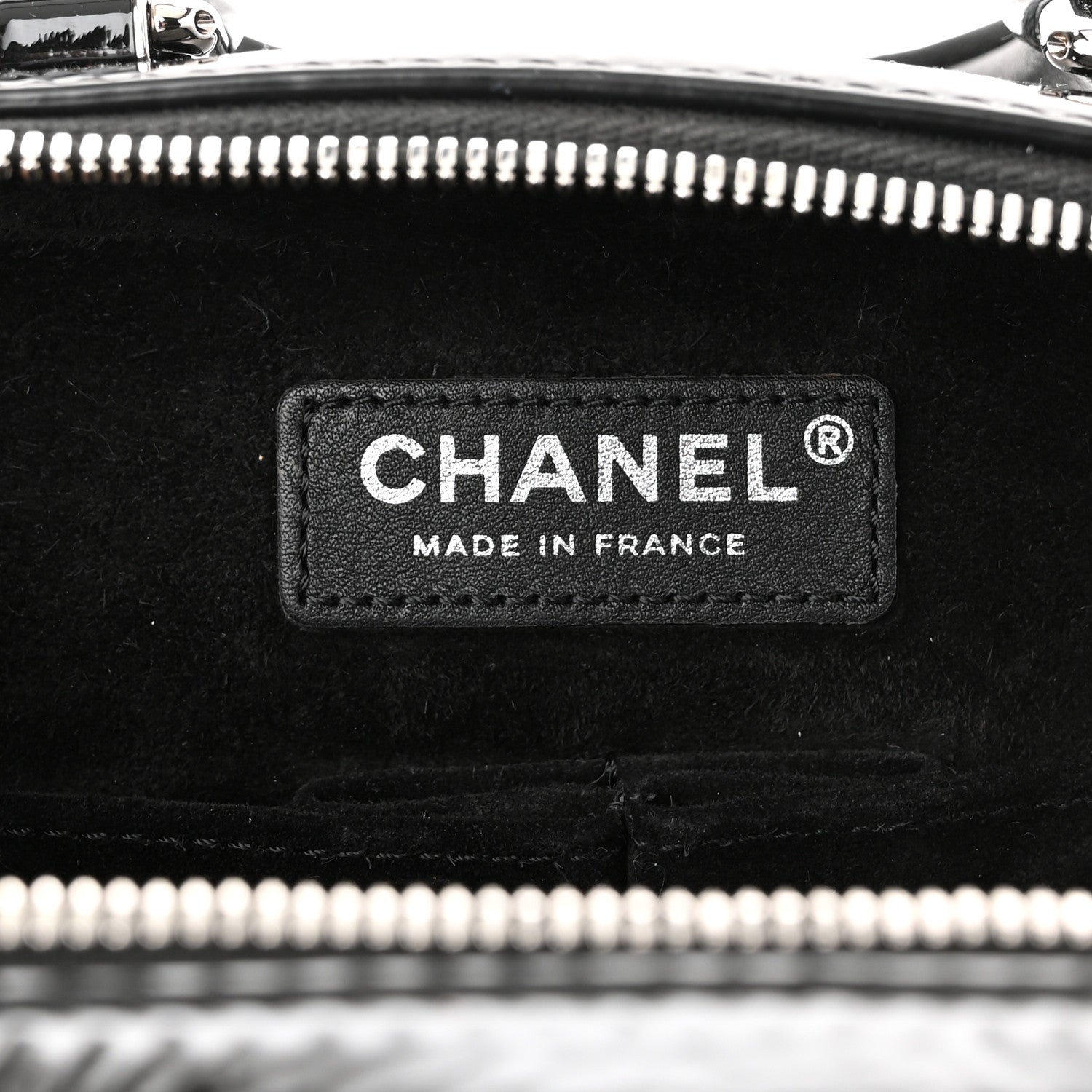 Chanel Patent Quilted Travel Kit Vanity Case Black 6 of 11