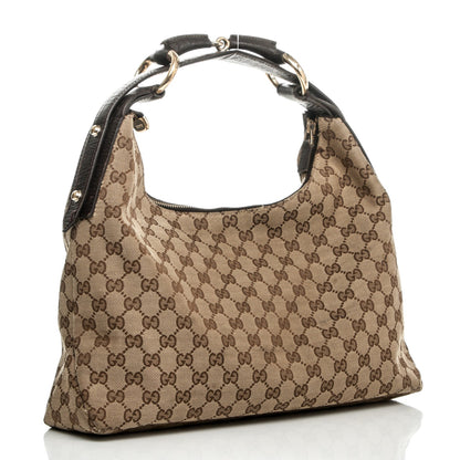Gucci Monogram Medium Horsebit Chain Hobo Dark Brown 3 of 8