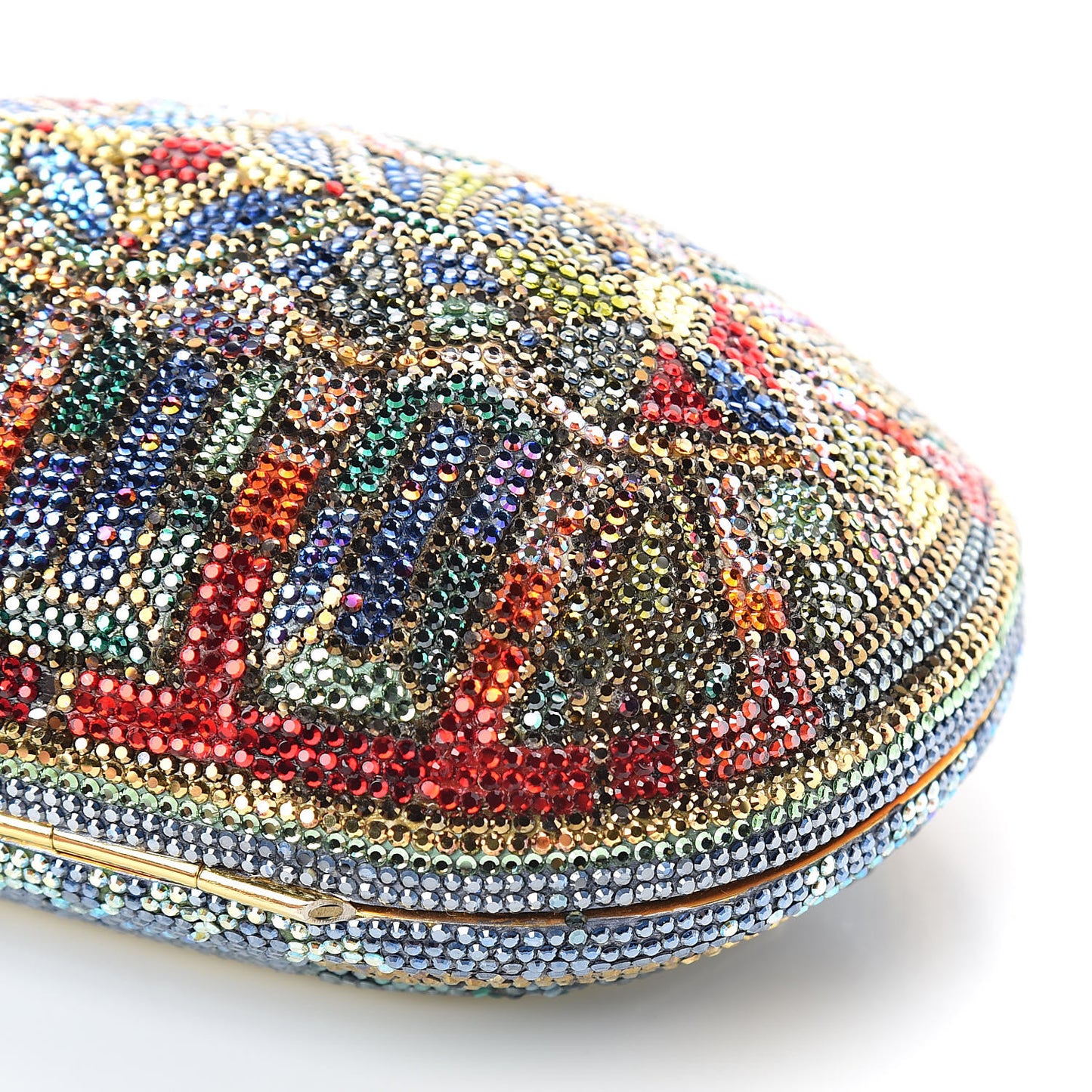 Crystal Turtle Minaudiere Clutch Multicolor