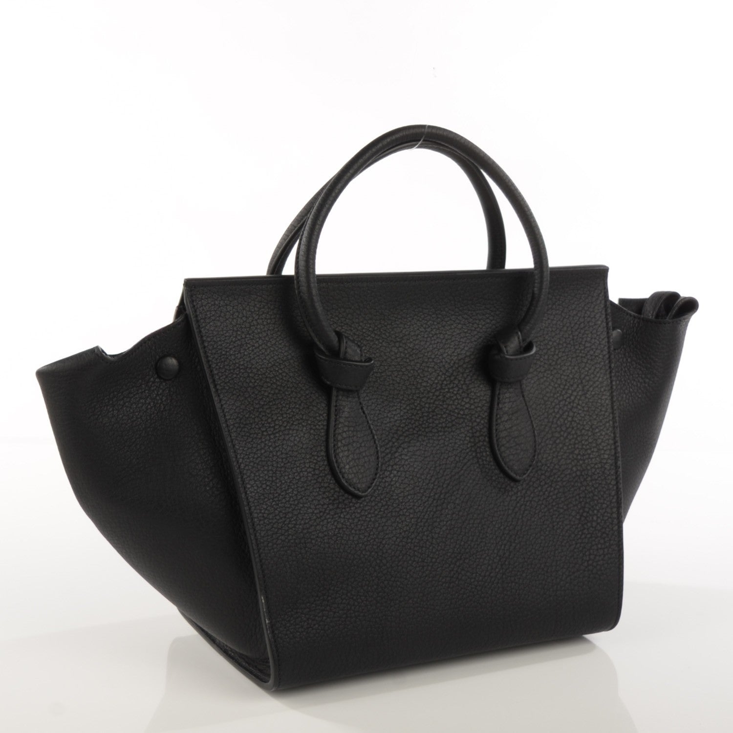 Celine Crisped Calfskin Mini Tie Tote Black 3 of 8