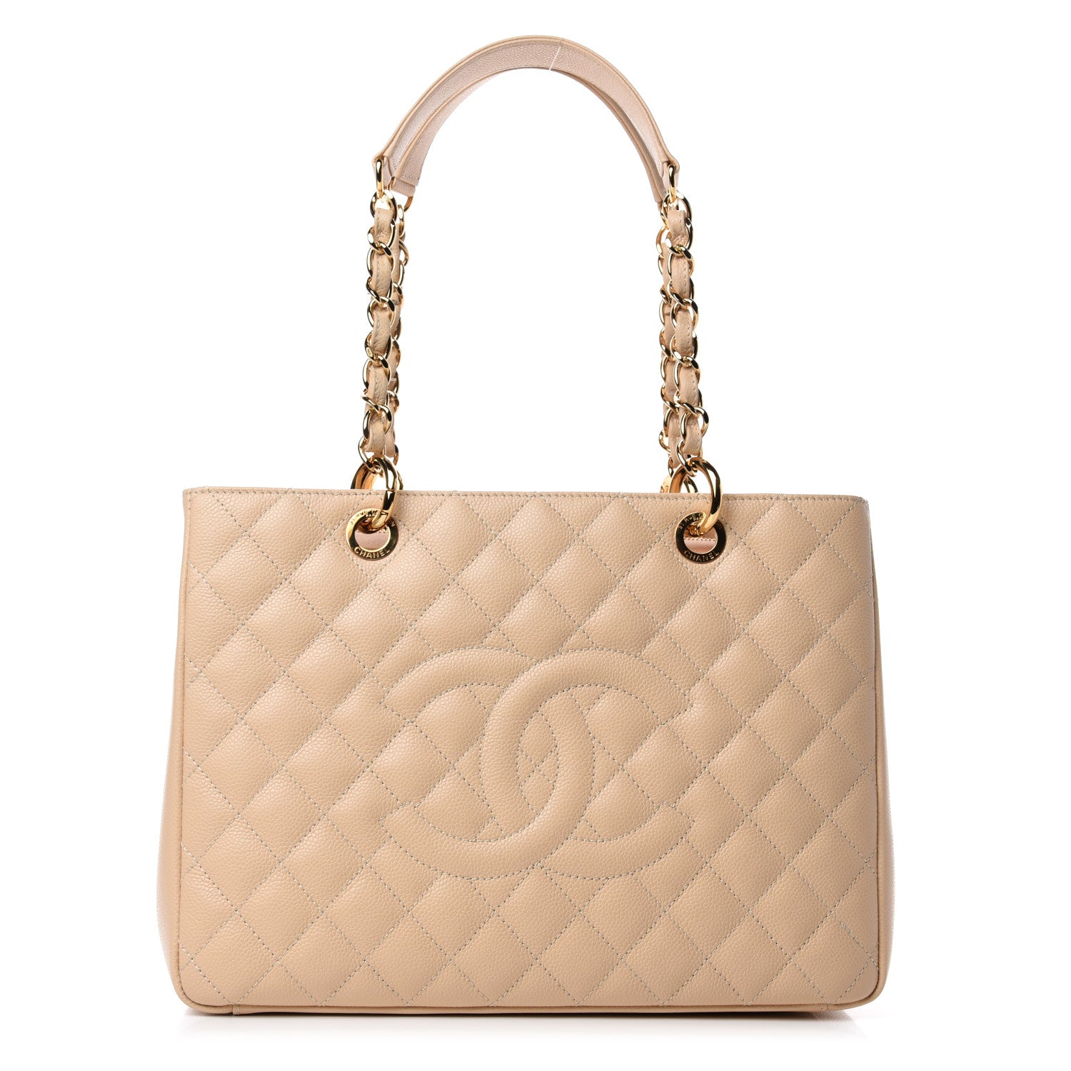 Chanel Caviar Quilted Grand Shopping Tote GST Beige 1 of 12