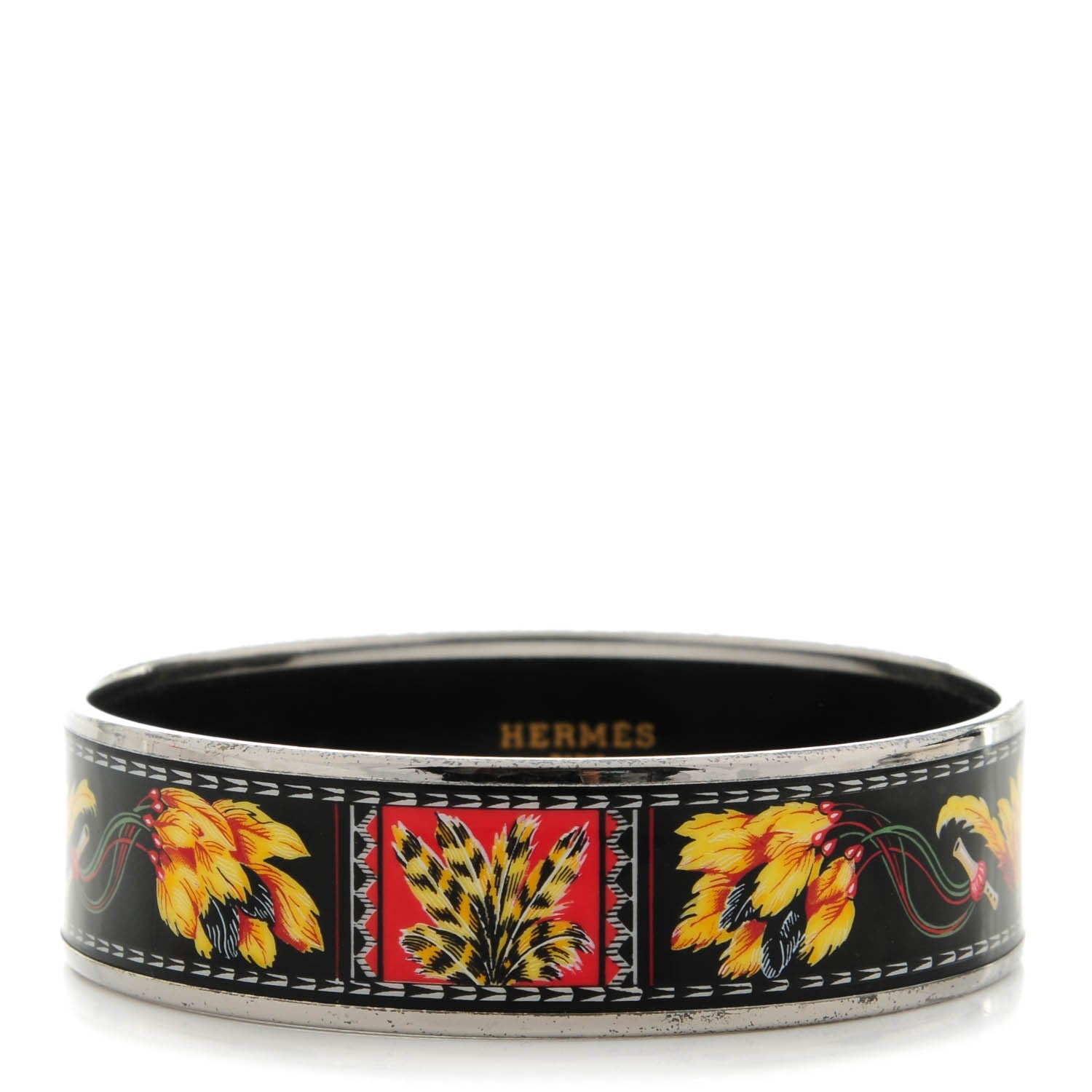 Hermes Enamel Printed Medium Brazil Bracelet 70 1 of 6