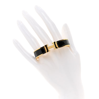 Hermes Enamel Narrow Clic Clac H Bracelet PM Black 2 of 5