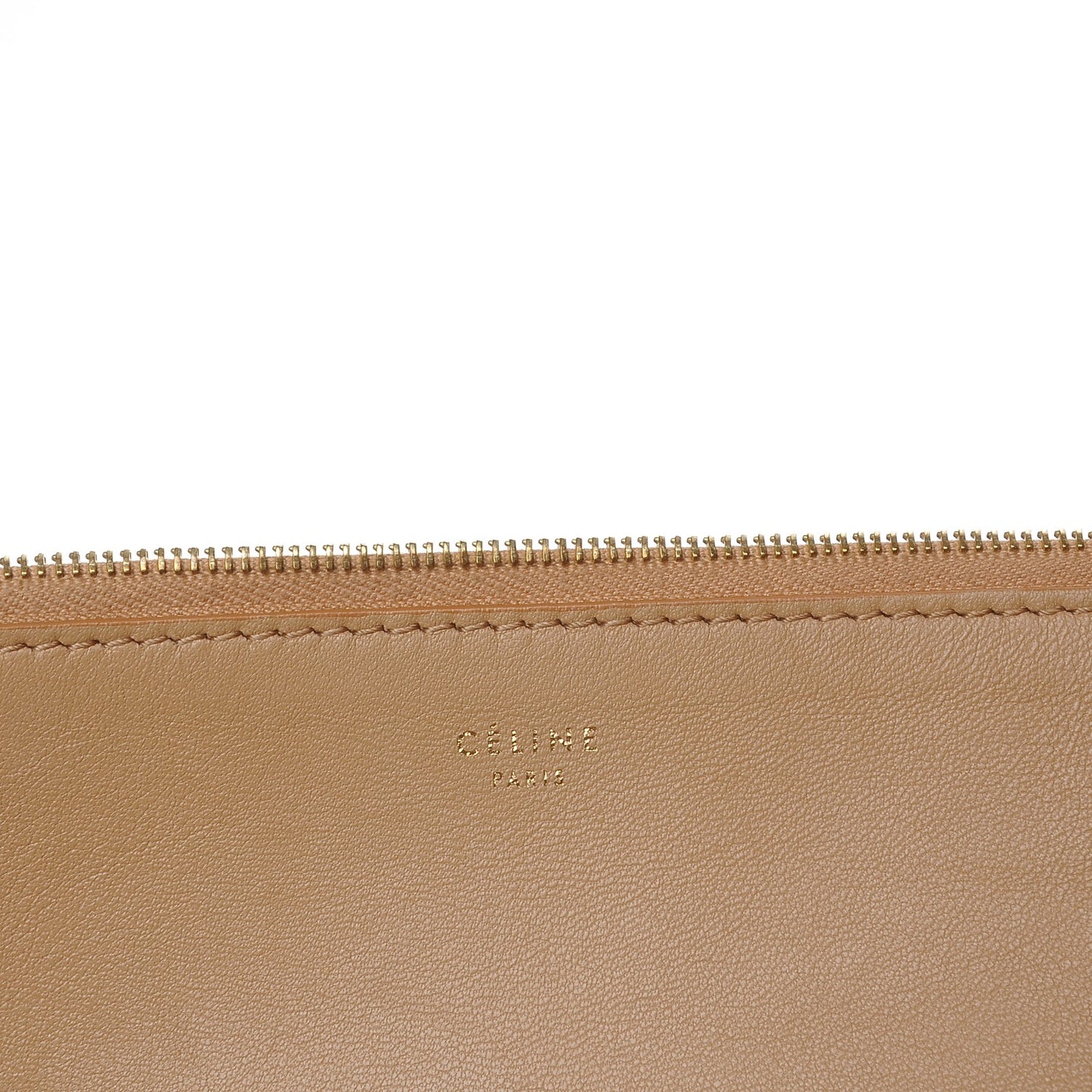 Lambskin Bi-Color Solo Clutch Pouch Nude