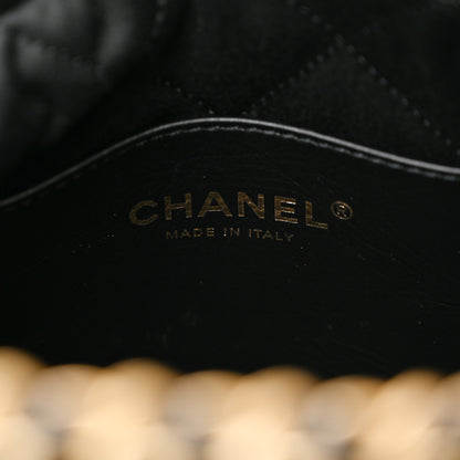 Chanel Shiny Crumpled Calfskin Quilted Pearl Mini Chanel 22 Black 6 of 10