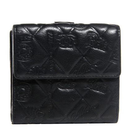 Chanel Calfskin Lucky Symbols Compact French Wallet Black 1 of 8