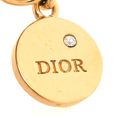 Christian Dior Pearl Crystal Star Logo Charm Necklace Gold 3 of 5