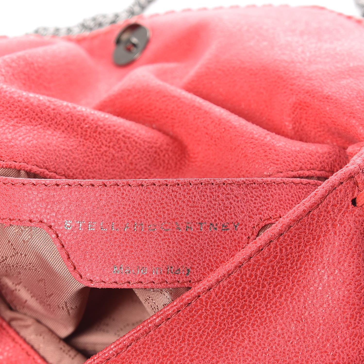 Stella McCartney Shaggy Deer Stone Embellished Mini Falabella Foldover Tote Pink Fluo 6 of 8