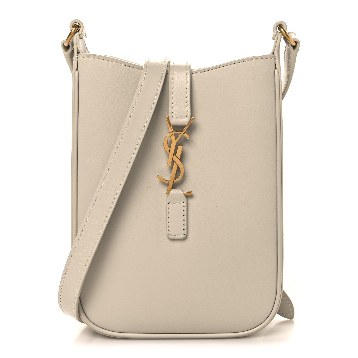 Saint Laurent Smooth Calfskin Le 5 A 7 Vertical Hobo Crema Soft 1 of 10