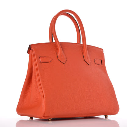 Hermes Togo Birkin 30 Orange Poppy 3 of 32