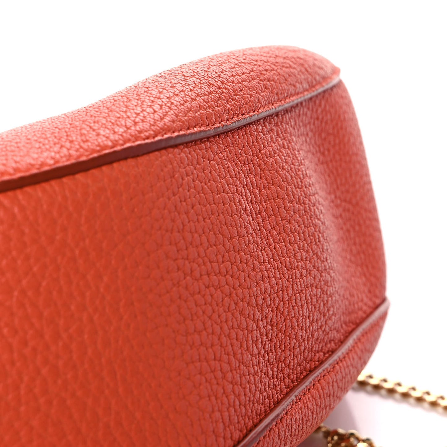 Grained Lambskin Mini Drew Shoulder Bag Foxy Orange