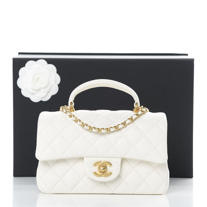 Chanel Caviar Quilted Mini Top Handle Rectangular Flap White 11 of 11