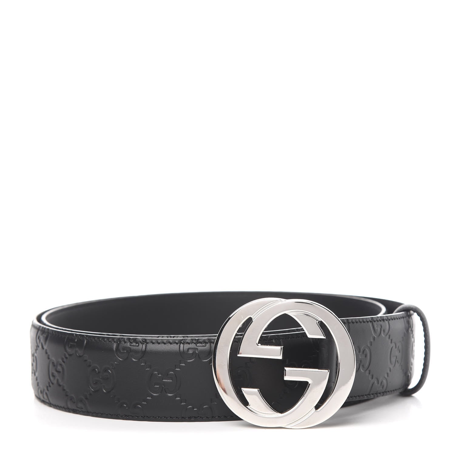 Gucci Guccissima Signature Interlocking G 40mm Belt 115 46 Black 1 of 5